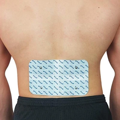 Image de Grande électrode unique 20x12cm axion Compatible avec appareil Beurer et Sanitas Electrostimulateur TENS EMS Patch auto adhésif réutilisable pour mal de dos à connexion bouton pression 3,5 mm