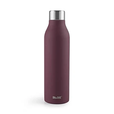 Image de Ibili Bouteille Isotherme Motif Feuille, 500 ml, Acier Inoxydable 18/10, Double Paroi, Réutilisable