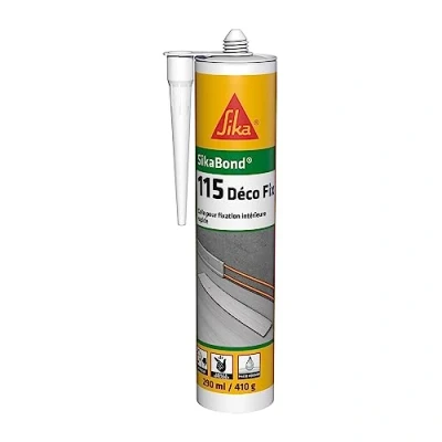 Image de SIKA Colle d&#039;agencement SikaBond 115 Déco Fix, Blanc à maintien immédiat Intérieur et extérieur abrité Multi supports Remplace clous vis 290ml