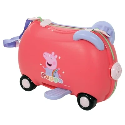 Image de Peppa Pig Valise à Main roulettes pour Enfants de 3 4 Ans, garçons et Filles, Coque Rigide légère en ABS, Voyage avec Sangle parentale