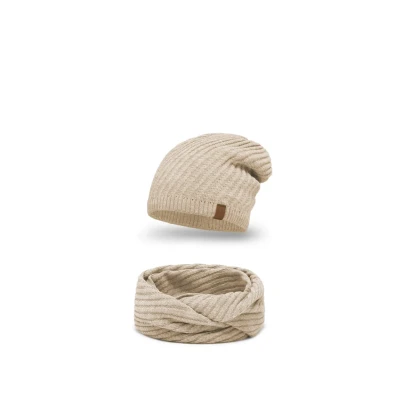 Image de Vivisence 7017 Beanie AND Scarf SET Écharpe tube, Femme, Taille: One Size, Beige
