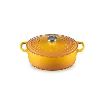 Image de Le Creuset Cocotte en Fonte Émaillée Signature avec Couvercle, 27 cm, Ovale, 4.1 L, 4.425 kg, Nectar, 21178276724430