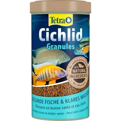 Image de Tetra Cichlid Granules Aliment Complet pour cichlidés de Taille Moyenne Poissons eau douce tropicale, 500ml