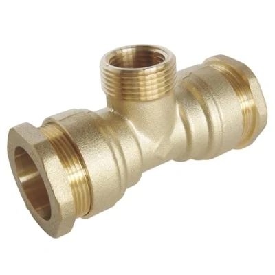 Image de SOMATHERM FOR YOU, Raccord Té Mâle 1&quot; pour tube PE Ø32 mm Laiton résistant Pression 20 bars Température 10C à +80C Étanchéité optimale Norme ACS Garantie 5 ans