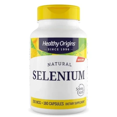 Image de Healthy Origins, Natural Selenium, 200 mcg, 180 Comprimés végétaliens, Sans Gluten, Soja, Végétarien