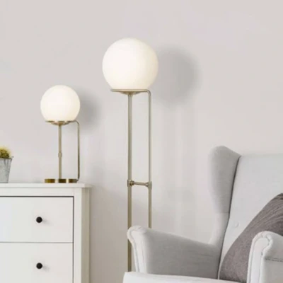 Image de Searchlight Lampe à poser Sphere avec abat jour sphère verre