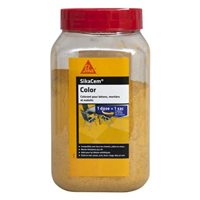 Image de SIKA Colorant SikaCem Color jaune en poudre Pour ciment, chaux et enduits Résistant aux UV 0,4 kg/bidon
