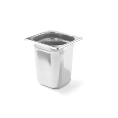 Image de HENDI Bac Gastronorme, GN 1/6, résistance thermique 40 C à 300 C, utilisable dans des fours convection, réfrigérateurs, bain maries,des chafing dishes, 1.6L, 176x162x(H)100mm, inox 18/10