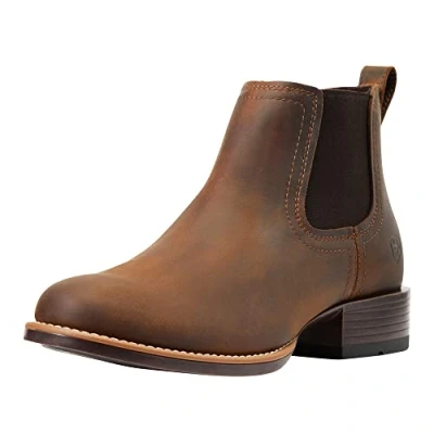Image de ARIAT Homme Booker Ultra Bottes Western avec Bout Rond, Aspect Vieilli Marron, 42 EU