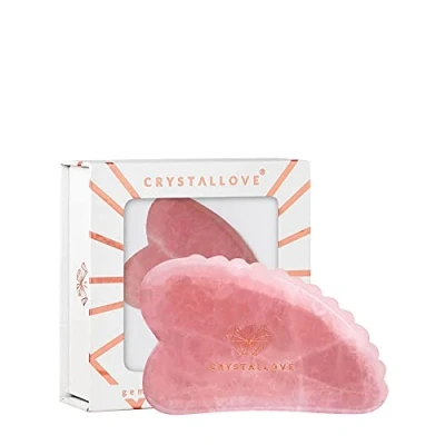 Image de Crystallove PŁYTKA DO MASAŻU Twarzy GUA SHA Z Kwarcu RÓŻOWEGO Accessoires soin du corps, Femme, Taille: One Size, Pink