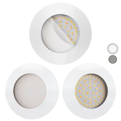Image de Scandinavian home Set de 3 spots LED encastrables et dimmables WarmDim 230V 5,8W Blanc chaud 60mm 70mm I salle bain CRI 90 580lm 3100K 68mm mat avec verre dépoli