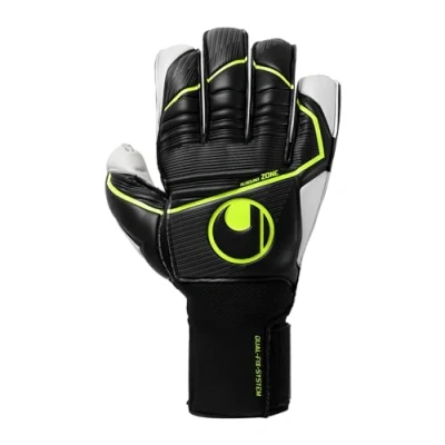 Image de uhlsport Absolutgrip Flex Frame Carbon Gants de Gardien But Football pour Hommes et garçons stabilisation maximale des Doigts adhérence Toutes Les Conditions climatiques