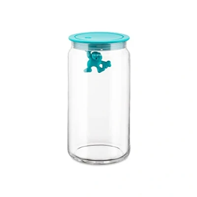 Image de Alessi Storage Jar Gianni A Little Man Holding On Tight AMDR06 AZ Blue 1.4 L by Mattia Di Rose