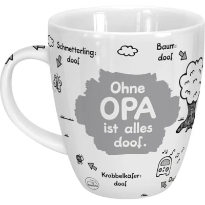 Image de Sheepworld tasse sans grand père est tout doof Porcelaine, 45 cl pour café et thé, avec inscription en allemand 45136