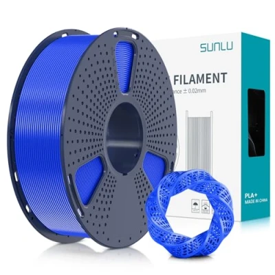Image de SUNLU Filament PLA+ 1.75mm, PLA plus pour imprimante 3D, résistant,Neatly Wound, 1kg Précision +/ 0.02mm,Bleu