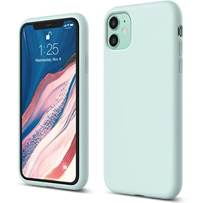Image de elago Coque Silicone Liquide Compatible avec iPhone 11 (6,1&quot;) Case en Premium, Doublure Microfibre Douce, Lèvre Surélevée pour Écran &amp; Caméra, Protection Complète (Baby Mint)