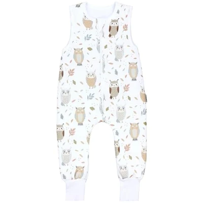 Image de TupTam Gigoteuse Bébé Hiver avec Pieds, certifiée OEKO TEX, 2,5 TOG, Unisexe, Chouette beige bleu pastel, 80 86