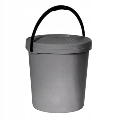 Image de Plast Team Seau avec Couvercle, 16 l, Argent, Taille Unique