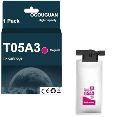 Image de OGOUGUAN T05A Compatible Cartouche d&#039;encre Pigmentaire avec Jet T05A1 T05A2 T05A3 T05A4 pour Workforce Pro Rips WF C879 C878 (1 Magenta)