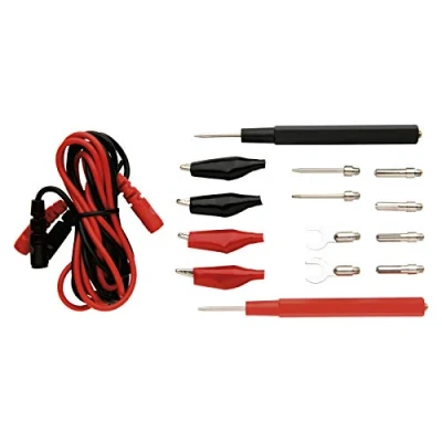 Image de EMOS kit de câbles test universels pour multimètre, pointes test, câble d&#039;extension 14 + 2 sondes S4001N, noir rouge