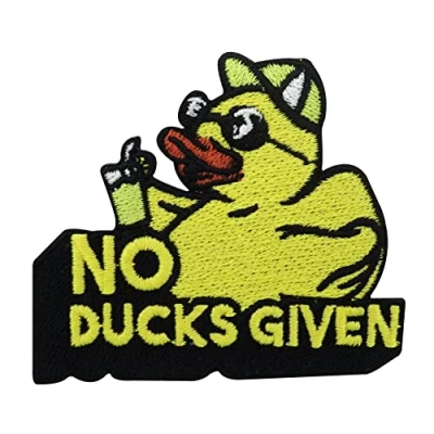 Image de Finally Home No Ducks Given Patch thermocollant Motif canard alcoolisé couineur Pour cocktail, oiseau