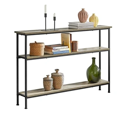 Image de SoBuy FSB49 PZ Table Console d’entrée Buffet Bout de Canapé d&#039;appoint avec 3 étagères Rangement L120 x P20 H77 cm, Cadre en Fer, Style Industriel