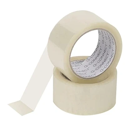 Image de Q Connect KF17485 Lot de 6 rouleaux ruban adhésif d&#039;emballage 60 m 48 mm x Couleur : transparent 10 C à +60