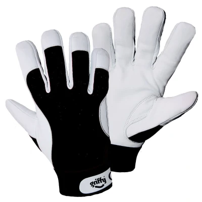 Image de L+D 1707 10 Gant de protection noir/blanc Cuir nappa chèvre