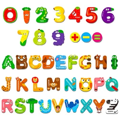 Image de 39 Lettres Majuscules et Chiffres Magnétiques, Comprend 26 de l&#039;alphabet Coloré, 10 3 Symboles, Reconnaissance Mots, d&#039;apprentissage Éducatif pour Les Tout Petits 4 5 Ans