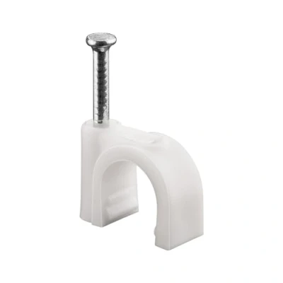 Image de goobay 17081 Serre câbles, jeu de 100 / Support câbles pour fixation jusqu&#039;à 9mm diamètre avec clou mur, coins et montage en saillie pièces blanc