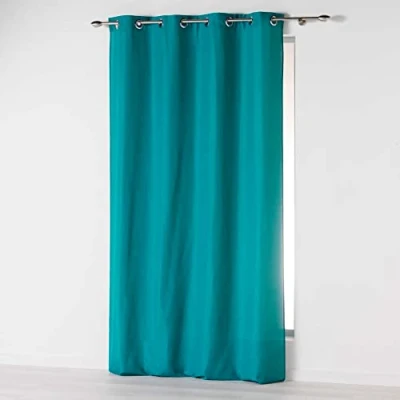 Image de douceur d&#039;intérieur, Rideau à Oeillets (140 x 280 cm) Absolu Bleu, Microfibre