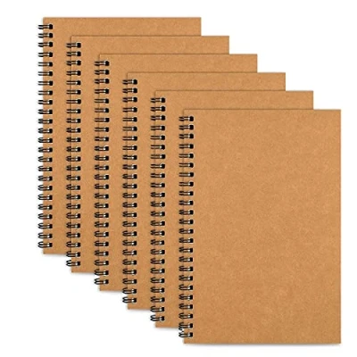 Image de TSKDKIT carnets de dessin A5 croquis bloc note vierges carnet notes notebook avec couverture en papier kraft, 80gsm(brun)