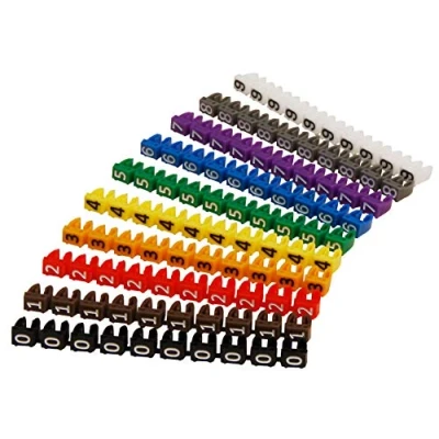 Image de MC POWER Lot de 100 marqueurs câbles pour jusqu&#039;à 4 mm, imprimés avec chiffres 0 9