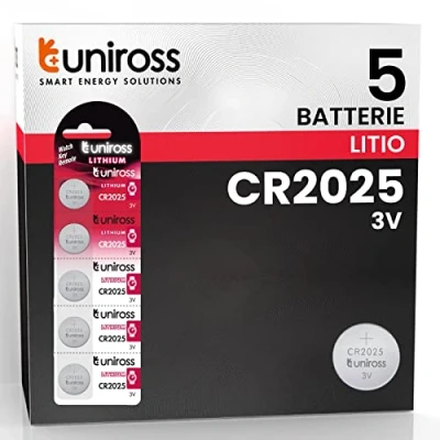 Image de Uniross Pack de 5 Piles Lithium CR2025, 3V