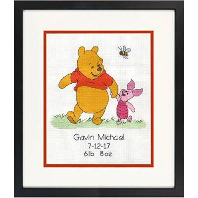 Image de Dimensions Counted X Stitch Disque de naissance Winnie l&#039;ourson
