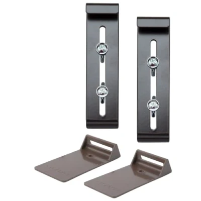 Image de Plastia Fixpot Accroche Jardinière Invisible et Robuste Support Balconnière pour Tous Les Rebords de Fenêtre, 2 pcs Chocolat
