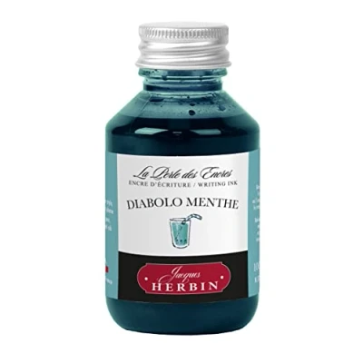 Image de Jacques Herbin 17033T Flacon d&#039;encre à écrire 100ml Stylo plumes, stylos roller Diabolo menthe