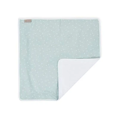Image de KraftKids Matelas à langer en mousseline 100 % coton imperméable Motif pissenlit Vert menthe