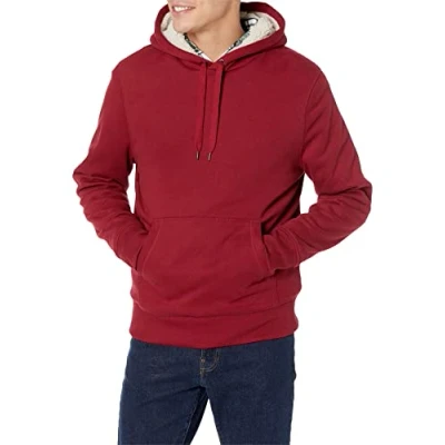 Image de Amazon Essentials Sweat à Capuche avec Doublure Sherpa Homme, Rouge, L