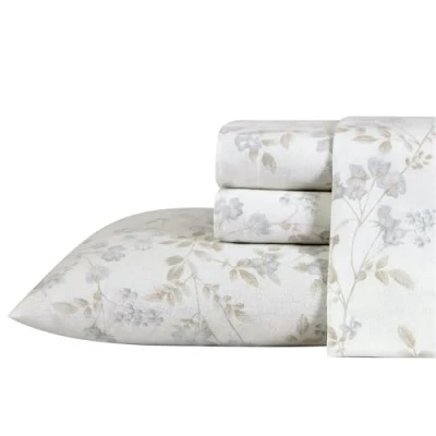 Image de Laura Ashley Home Draps de lit en Flanelle Coton brossé pour Plus Douceur et Confort (Faon, Grand lit)