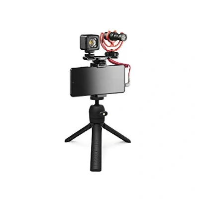 Image de RØDE Le kit Vlogger de est un complet réalisation audiovisuelle mobile avec microphone haute qualité, trépied, lumière LED et accessoires (édition pour smartphones entrée 3,5 mm)