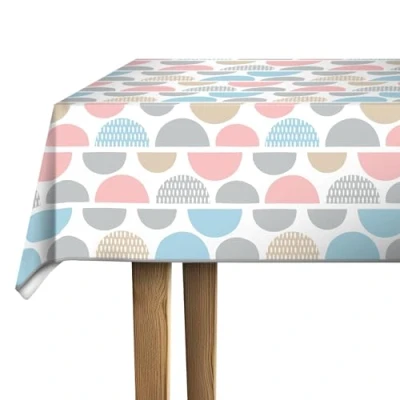 Image de d c fix nappe de table toile cirée en plastique sans PVC Fantaisie Cercle anti tache linge enduite pour intérieur et extérieur 140 cm x 180 rectangulaire
