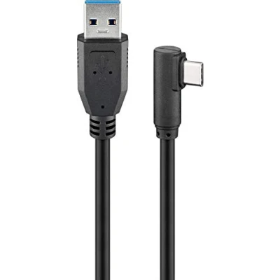 Image de Câble USB 3.0 vers type C coudé GOOBAY 2 m Noir Filaire