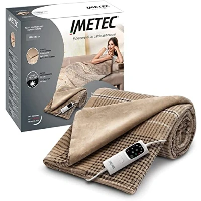 Image de imetec (IMETK) Couverture Chauffante Adapto Elegance Plaid chauffant 180x140 cm Électrique 6 Températures, Technologie Anti Surchauffe Adapto, Chauffage Rapide, Lavable en Machine