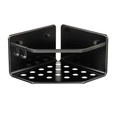 Image de TATAY Panier de Douche d&#039;angle la Collection Serenity, en Aluminium, Couleur Noir, Dimensions 20 x 12 cm