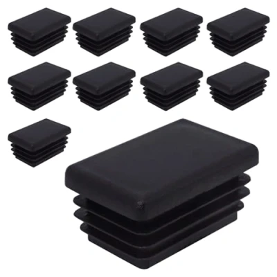 Image de SKIR&#039;CO (10 pièces) Bouchons Rectangulaires en Plastique 25 x 40 mm, Embouts de Tube Mat, Inserts Rectangulaire, Poteau Clôture, Noir RAL 9005