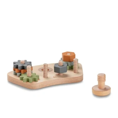 Image de hauck Jouet en Bois Bebe Play Repairing S Compatible avec Plateau de Jeu Tray pour Chaise Haute Bébé Evolutive Alpha+, Beta+ ou Arketa, Dès 10 Mois (Engrenages et Écrous)