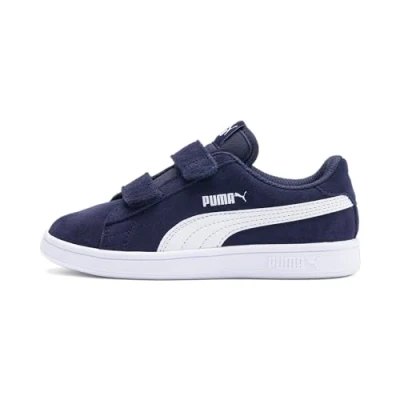 Image de Puma Mixte enfant Smash V2 Sd V Ps Sneaker Basse, Peacoat White, 31 EU
