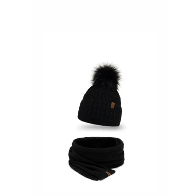 Image de Vivisence 7015 Beanie AND Scarf SET Écharpe, Femme, Taille: One Size, Black