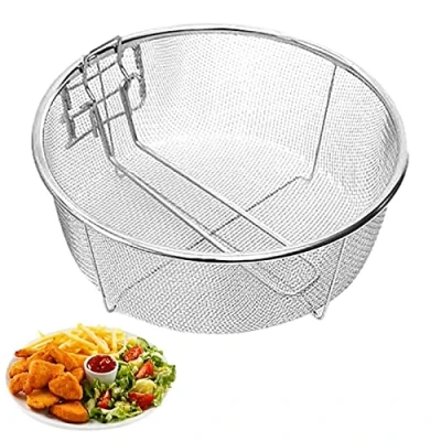 Image de Bibest Panier Rond pour friteuse, à Frire marmite Passoire en Acier Inoxydable Frites, rondelles d&#039;oignon et Poulet, Gadgets Cuisine la